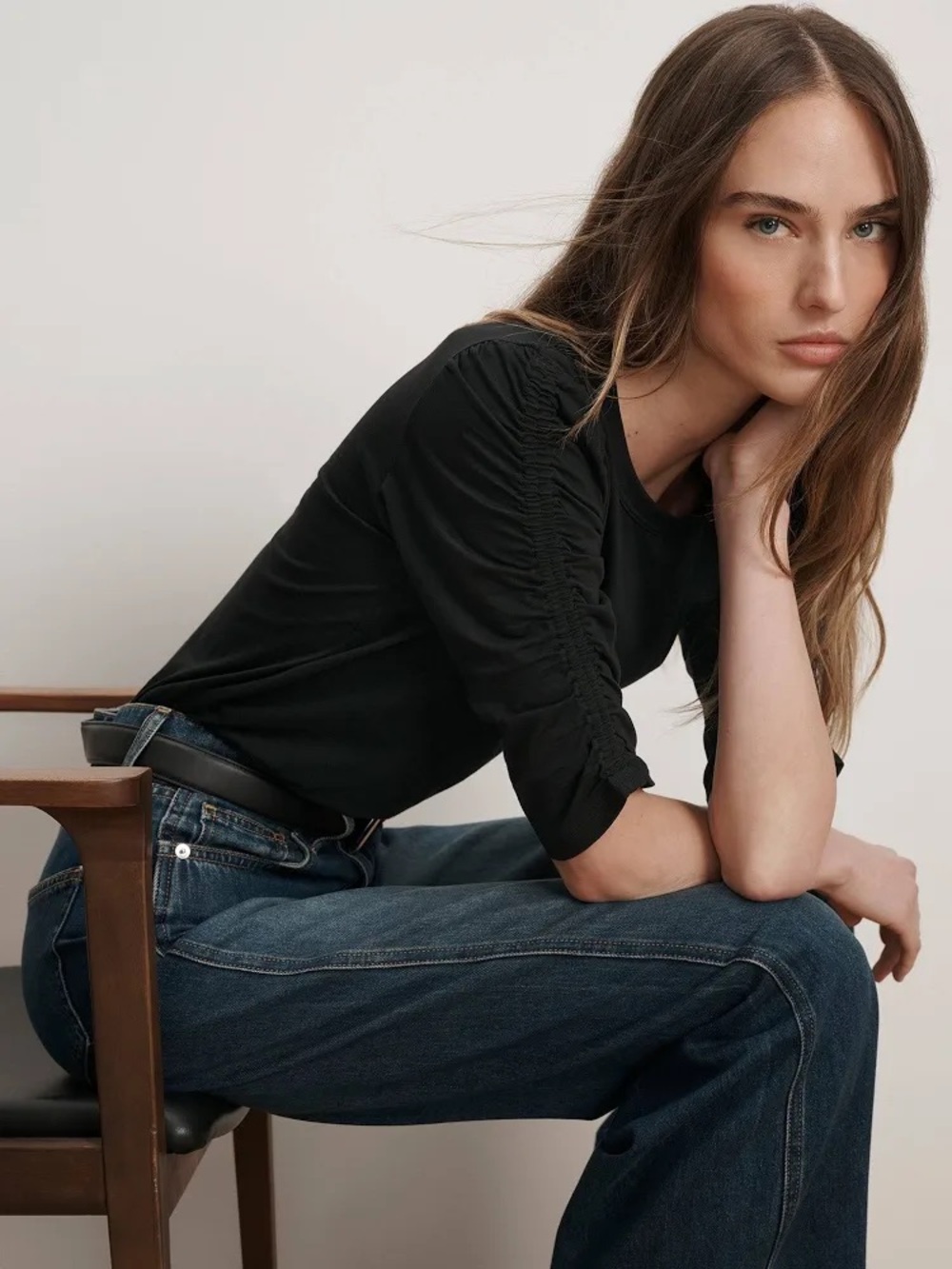 Waldorf Ruched-Sleeve T-Shirt